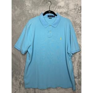 Polo Ralph Lauren Polo Shirt Men XL Light Blue Classic Fit Pique Cotton Preppy